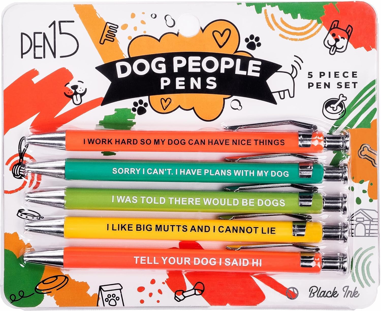 Funny Dog People Pens, A snarky gag gift set for