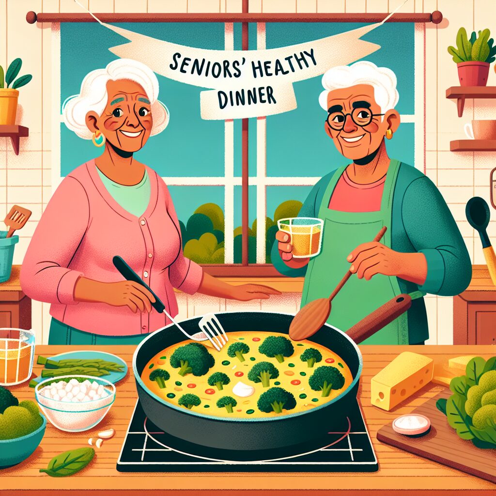 A Wholesome Delight: Seniors Healthy Dinner Broccoli and Cheddar Frittata