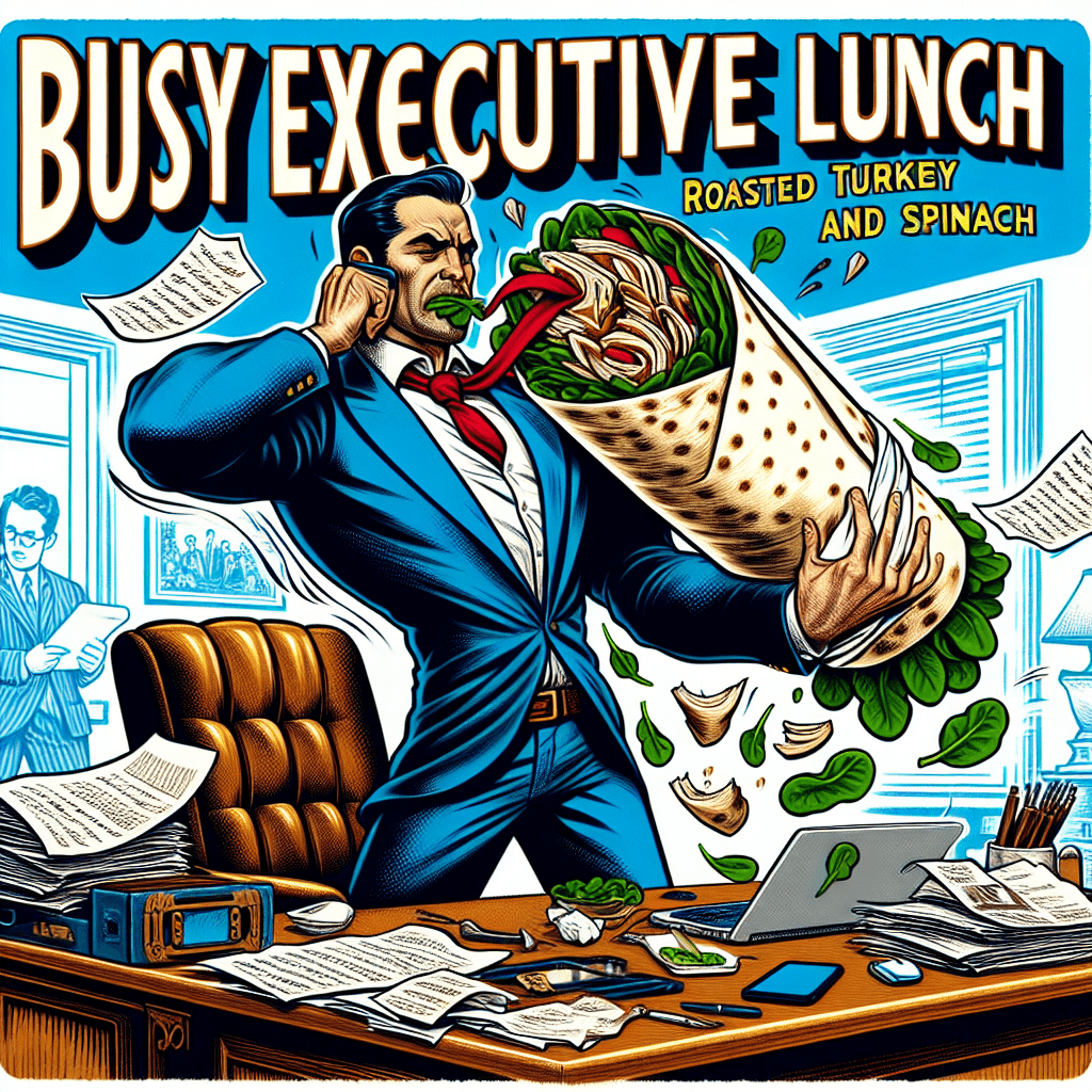 Busy Executive Lunch: Roasted Turkey and Spinach Wrap