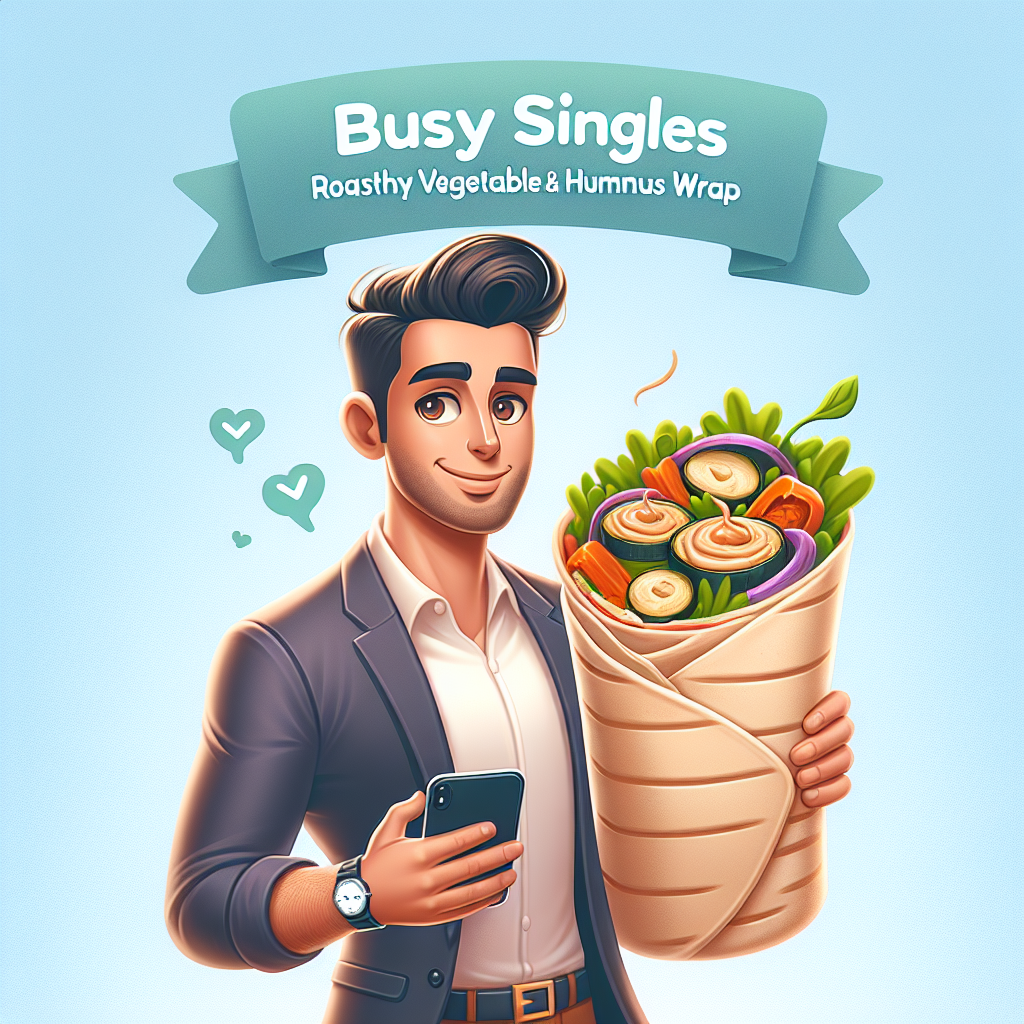 Busy Singles Healthy Lunch: Roasted Vegetable and Hummus Wrap