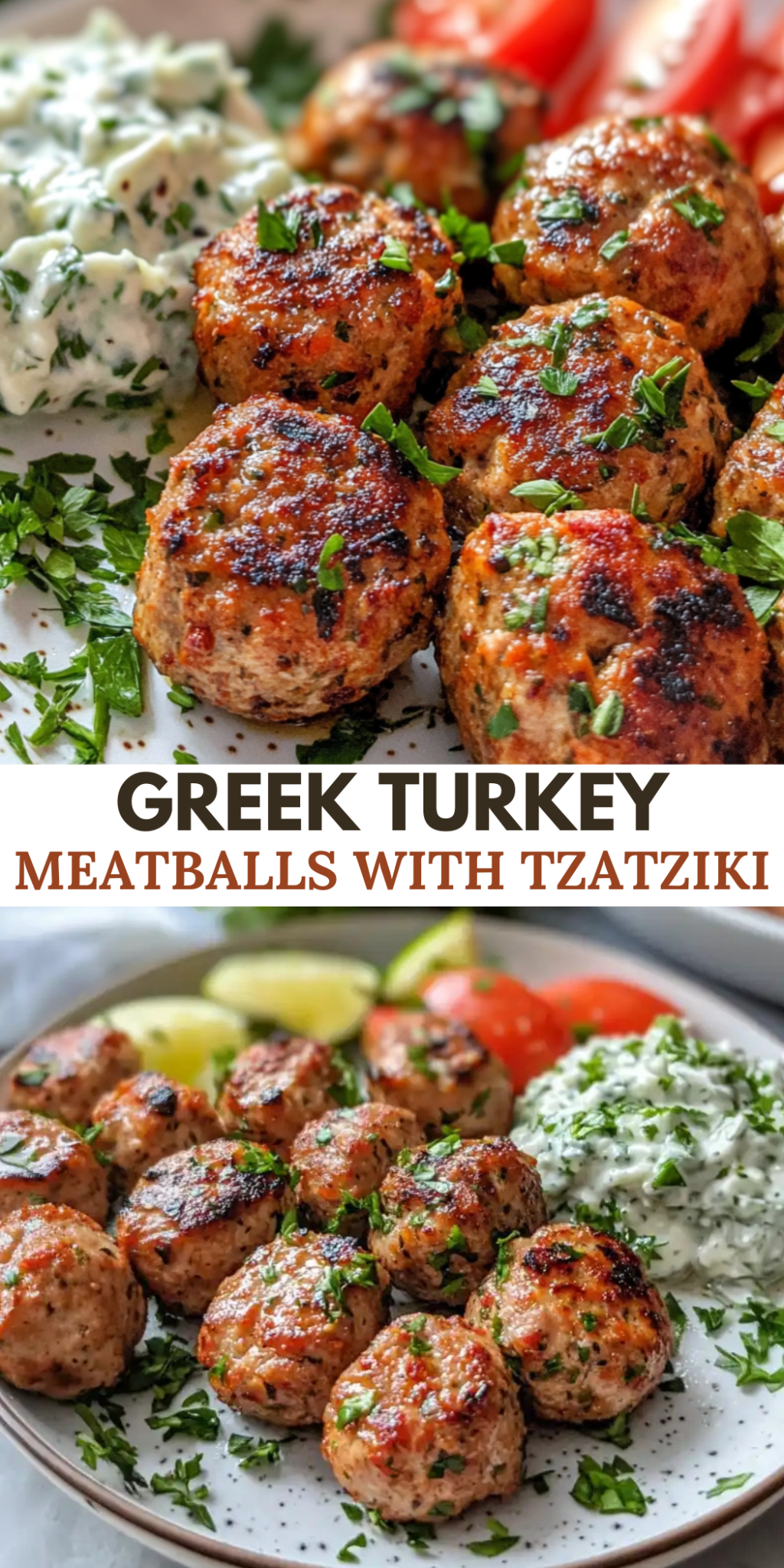 Greek Turkey Meatballs with Tzatziki