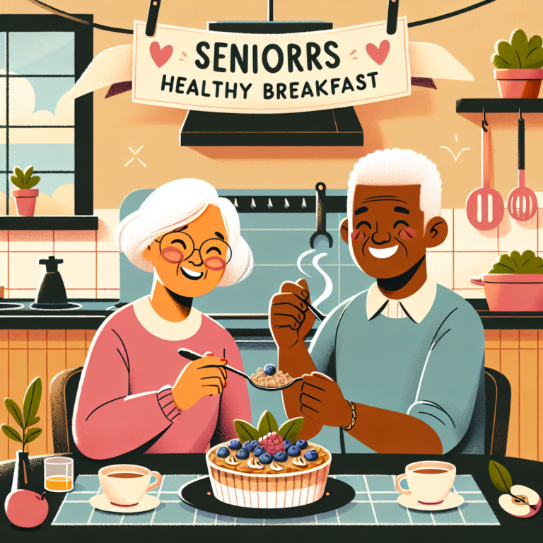 Seniors Healthy Breakfast Baked Oatmeal with Blueberries