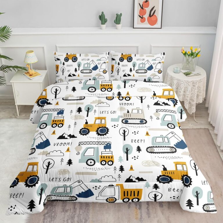 Kids Cartoon Excavator Bedding Comforter Sets for Boy and Gi